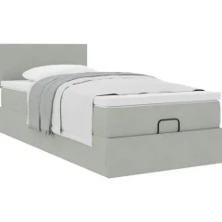 vidaXL Camas Y Accesorios-Estructura cama otomana colchón terciopelo 80x200cm