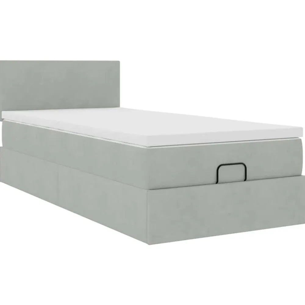 vidaXL Camas Y Accesorios-Estructura cama otomana colchón terciopelo 80x200cm