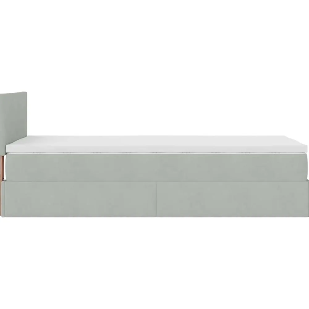 vidaXL Camas Y Accesorios-Estructura cama otomana colchón terciopelo 80x200cm