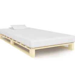 vidaXL Estructura cama palets sin colchón madera maciza pino 90x200 cm color madera Online