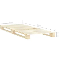 vidaXL Estructura cama palets sin colchón madera maciza pino 90x200 cm color madera Online