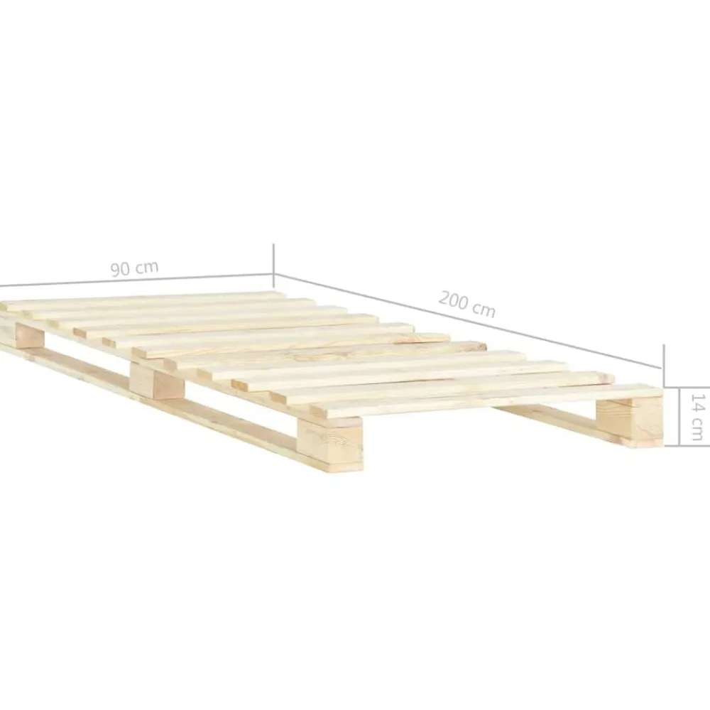 vidaXL Estructura cama palets sin colchón madera maciza pino 90x200 cm color madera Online