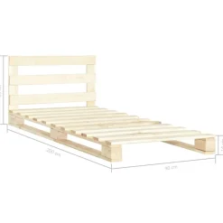 vidaXL Camas Y Accesorios-Estructura cama palets sin colchón madera maciza pino 90x200 cm