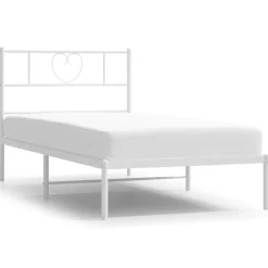 vidaXL Camas Y Accesorios-Estructura cama sin colchón con cabecero metal 75x190 cm