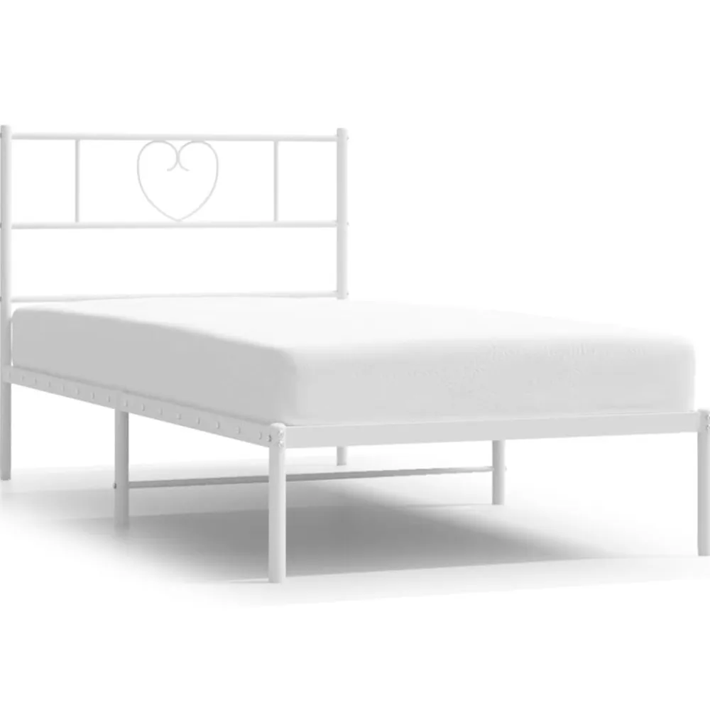 vidaXL Camas Y Accesorios-Estructura cama sin colchón con cabecero metal 75x190 cm