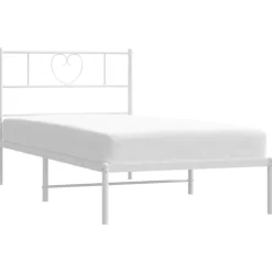 vidaXL Camas Y Accesorios-Estructura cama sin colchón con cabecero metal 75x190 cm