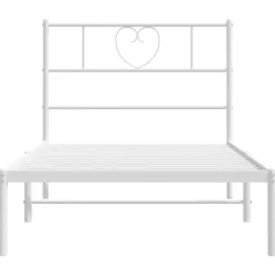 vidaXL Camas Y Accesorios-Estructura cama sin colchón con cabecero metal 75x190 cm