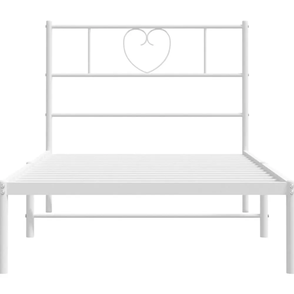 vidaXL Camas Y Accesorios-Estructura cama sin colchón con cabecero metal 75x190 cm