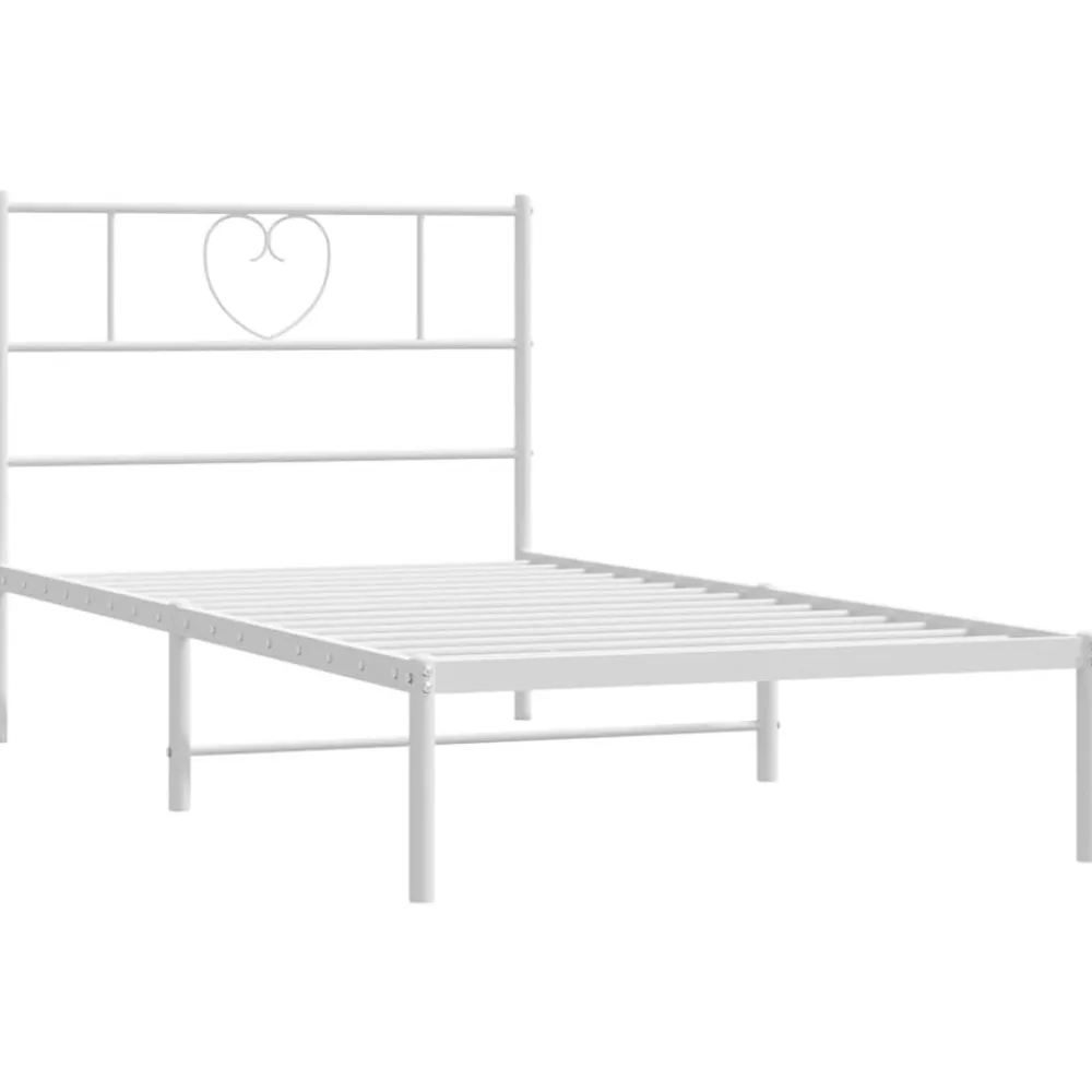 vidaXL Camas Y Accesorios-Estructura cama sin colchón con cabecero metal 75x190 cm