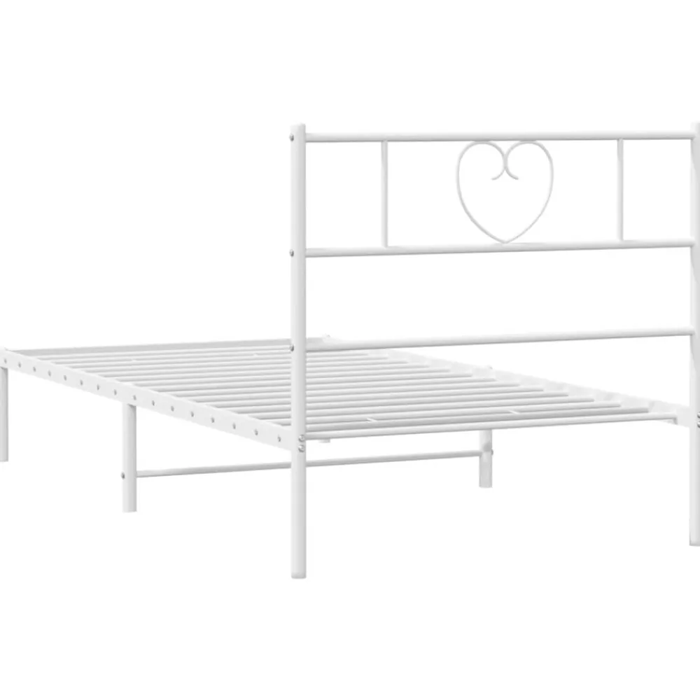 vidaXL Camas Y Accesorios-Estructura cama sin colchón con cabecero metal 75x190 cm
