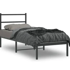 vidaXL Camas Y Accesorios-Estructura cama sin colchón con cabecero metal 75x190 cm