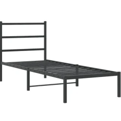 vidaXL Camas Y Accesorios-Estructura cama sin colchón con cabecero metal 75x190 cm
