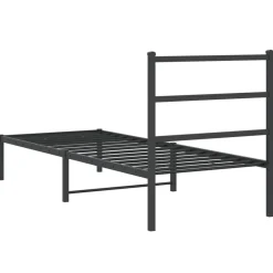vidaXL Camas Y Accesorios-Estructura cama sin colchón con cabecero metal 75x190 cm
