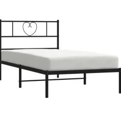 vidaXL Estructura cama sin colchón con cabecero metal 75x190 cm Negro Clearance