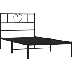 vidaXL Estructura cama sin colchón con cabecero metal 75x190 cm Negro Clearance