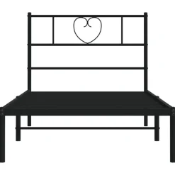 vidaXL Estructura cama sin colchón con cabecero metal 75x190 cm Negro Clearance