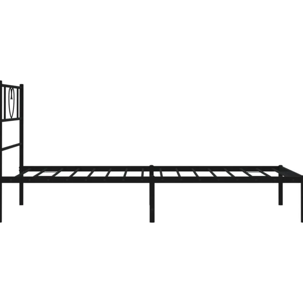 vidaXL Estructura cama sin colchón con cabecero metal 75x190 cm Negro Clearance