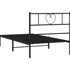 vidaXL Estructura cama sin colchón con cabecero metal 75x190 cm Negro Clearance