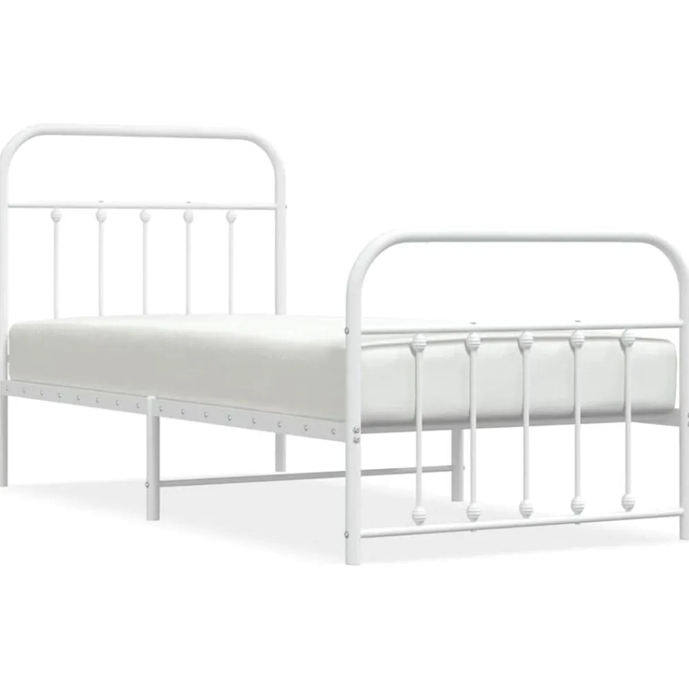 vidaXL Camas Y Accesorios-Estructura cama sin colchón con estribo metal 90x190 cm