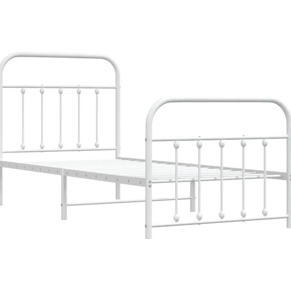 vidaXL Camas Y Accesorios-Estructura cama sin colchón con estribo metal 90x190 cm