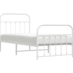 vidaXL Camas Y Accesorios-Estructura cama sin colchón con estribo metal 90x190 cm
