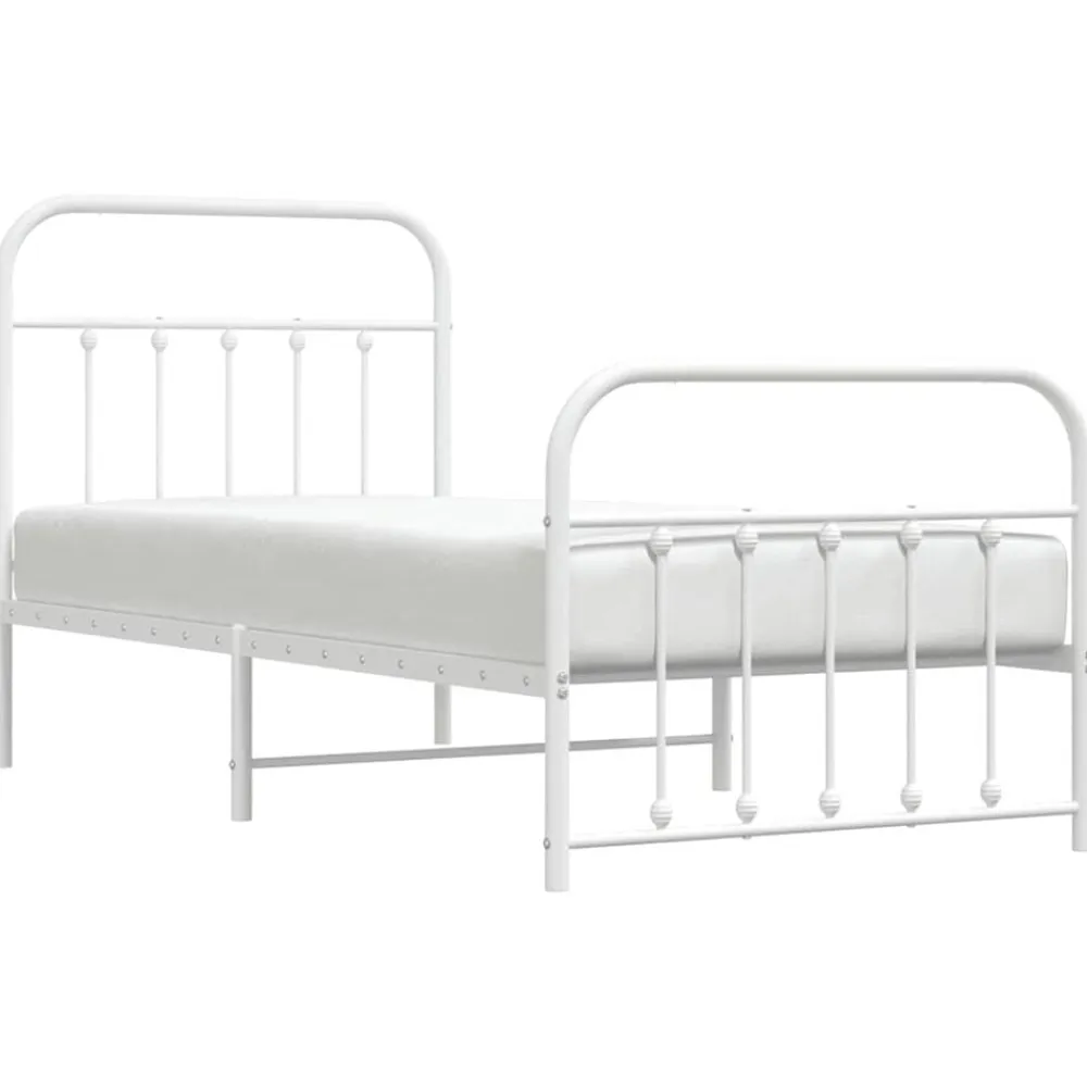 vidaXL Camas Y Accesorios-Estructura cama sin colchón con estribo metal 90x190 cm