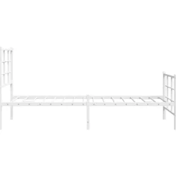 vidaXL Estructura cama sin colchón con estribo metal 75x190 cm Blanco Sale