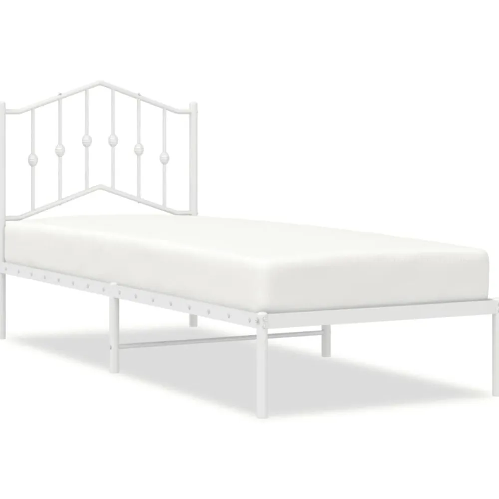 vidaXL Camas Y Accesorios-Estructura cama sin colchón con cabecero metal 75x190 cm
