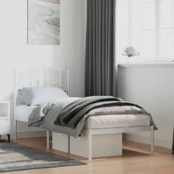 vidaXL Camas Y Accesorios-Estructura cama sin colchón con cabecero metal 75x190 cm