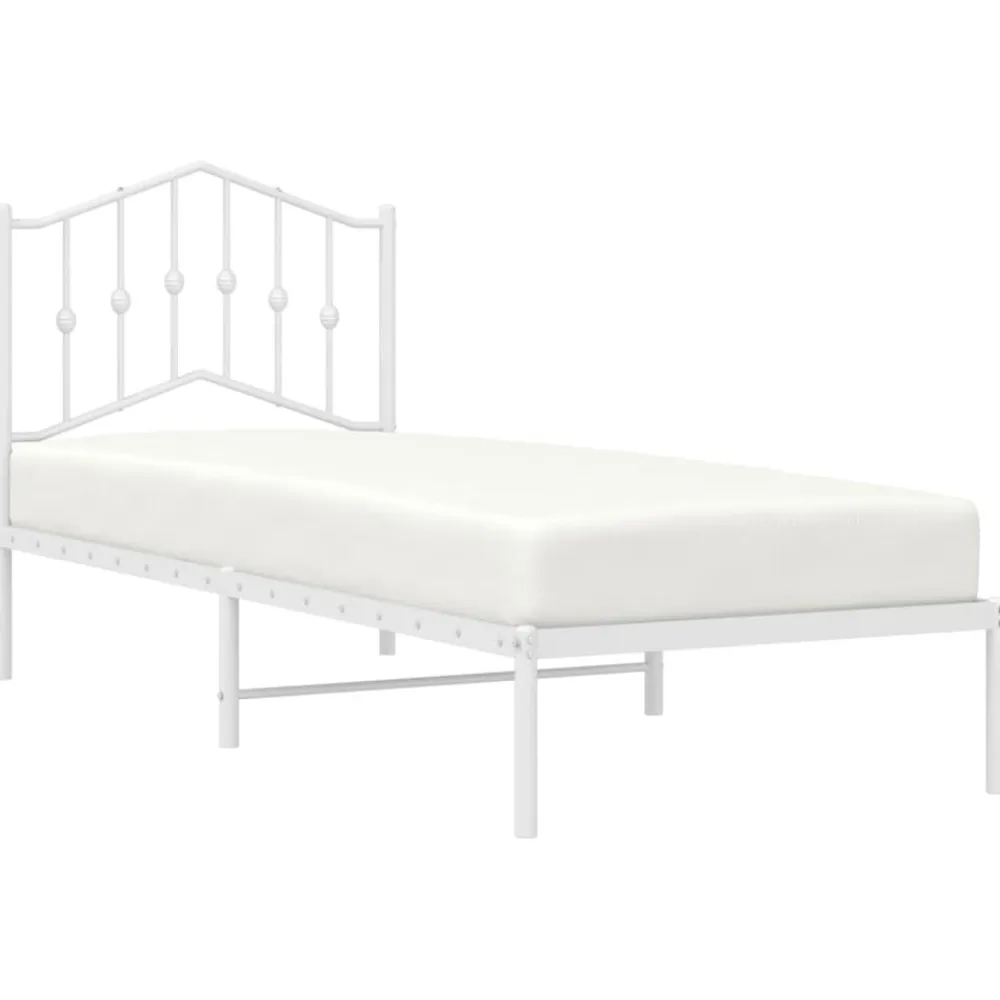 vidaXL Camas Y Accesorios-Estructura cama sin colchón con cabecero metal 75x190 cm