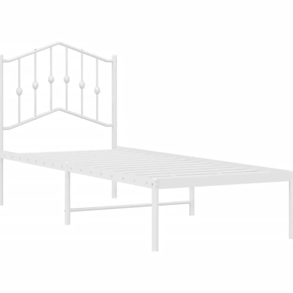 vidaXL Camas Y Accesorios-Estructura cama sin colchón con cabecero metal 75x190 cm