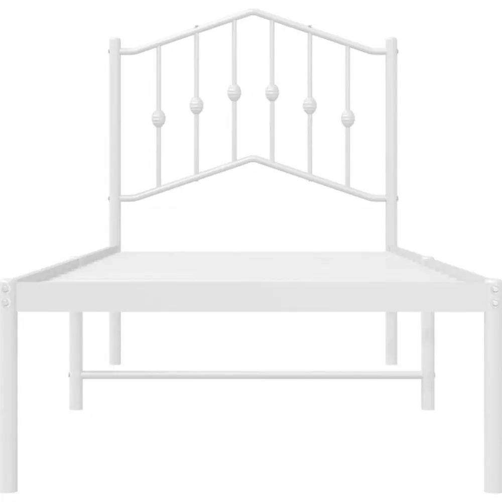 vidaXL Camas Y Accesorios-Estructura cama sin colchón con cabecero metal 75x190 cm