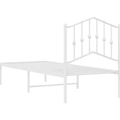 vidaXL Camas Y Accesorios-Estructura cama sin colchón con cabecero metal 75x190 cm