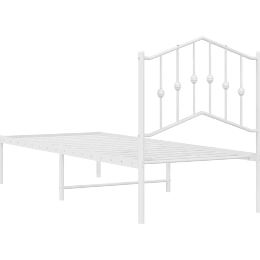 vidaXL Camas Y Accesorios-Estructura cama sin colchón con cabecero metal 75x190 cm