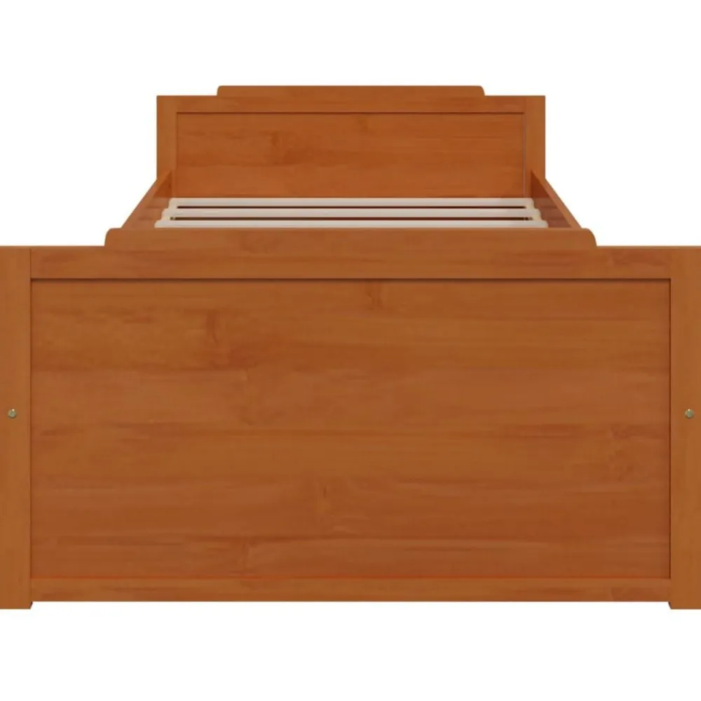 vidaXL Camas Y Accesorios-Estructura cama sin colchón madera pino marrón miel 90x200 cm