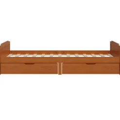 vidaXL Camas Y Accesorios-Estructura cama sin colchón madera pino marrón miel 90x200 cm