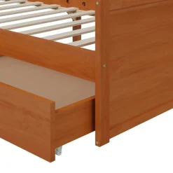 vidaXL Camas Y Accesorios-Estructura cama sin colchón madera pino marrón miel 90x200 cm