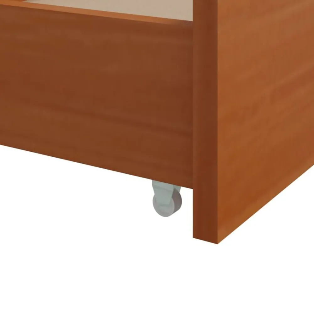 vidaXL Camas Y Accesorios-Estructura cama sin colchón madera pino marrón miel 90x200 cm