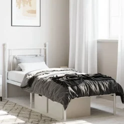 vidaXL Camas Y Accesorios-Estructura cama sin colchón con cabecero metal 75x190 cm