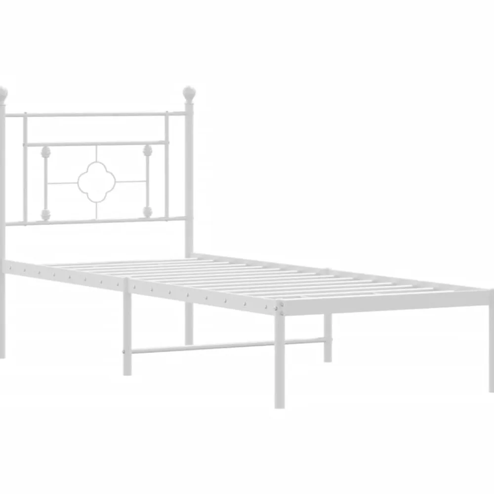 vidaXL Camas Y Accesorios-Estructura cama sin colchón con cabecero metal 75x190 cm