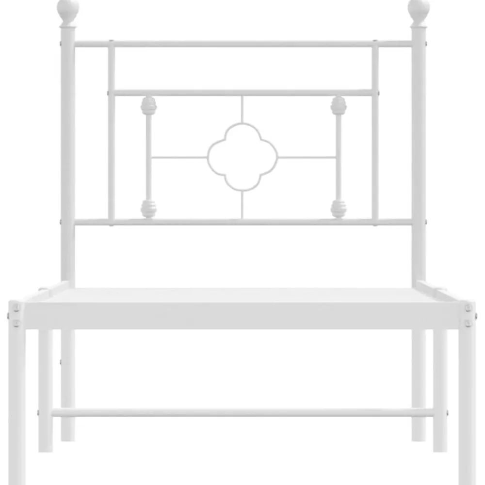 vidaXL Camas Y Accesorios-Estructura cama sin colchón con cabecero metal 75x190 cm