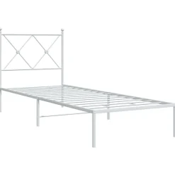 vidaXL Camas Y Accesorios-Estructura cama sin colchón con cabecero metal 75x190 cm