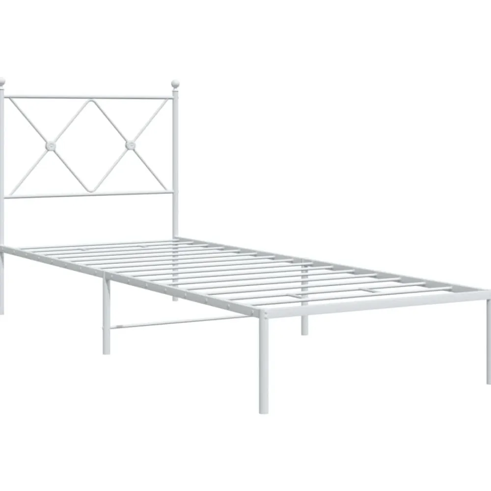vidaXL Camas Y Accesorios-Estructura cama sin colchón con cabecero metal 75x190 cm
