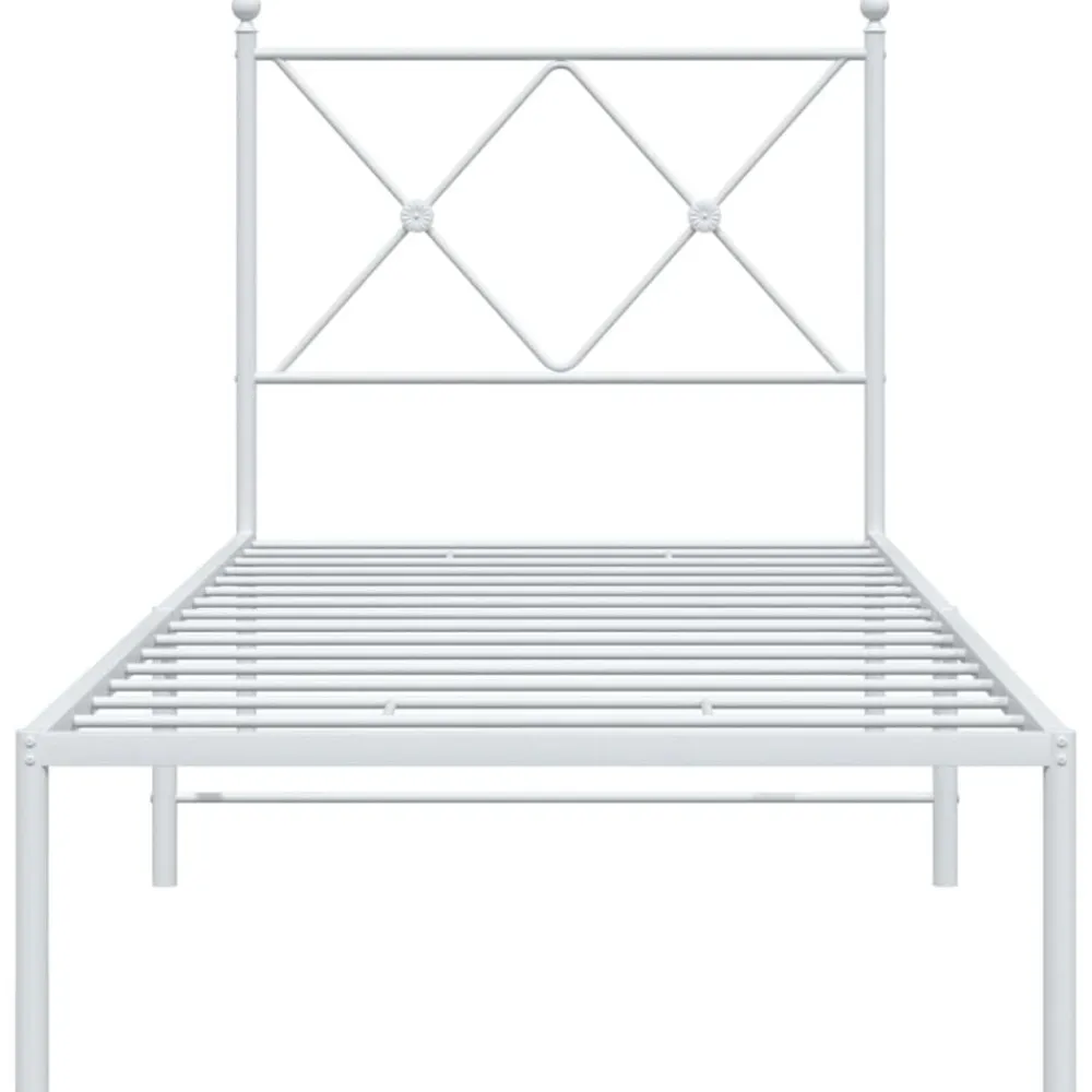 vidaXL Camas Y Accesorios-Estructura cama sin colchón con cabecero metal 75x190 cm