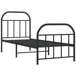vidaXL Estructura cama sin colchón con estribo metal 75x190 cm Negro Outlet