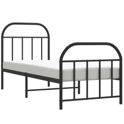 vidaXL Estructura cama sin colchón con estribo metal 75x190 cm Negro Outlet
