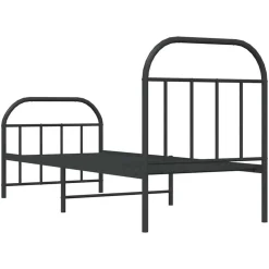 vidaXL Estructura cama sin colchón con estribo metal 75x190 cm Negro Outlet