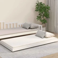 vidaXL Estructura cama sin colchón madera maciza pino blanca 100x200cm Blanco Online