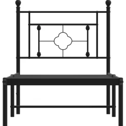 vidaXL Estructura cama sin colchón con cabecero metal 75x190 cm Negro New