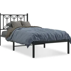vidaXL Camas Y Accesorios-Estructura cama sin colchón con cabecero metal 75x190 cm